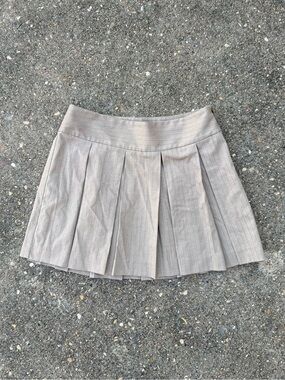 Pleated Mini Skirt in Taupe